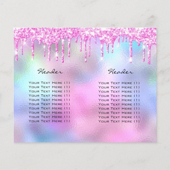 Flyer Glitter de faísca Aumento dos preços das barras oc (Verso)