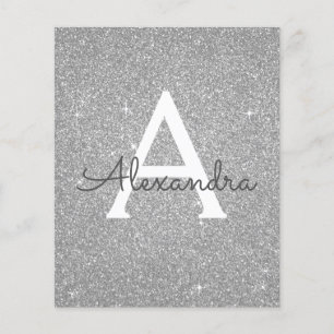 Flyer Glitter de prata do orçamento Doce Dezesseis Anive