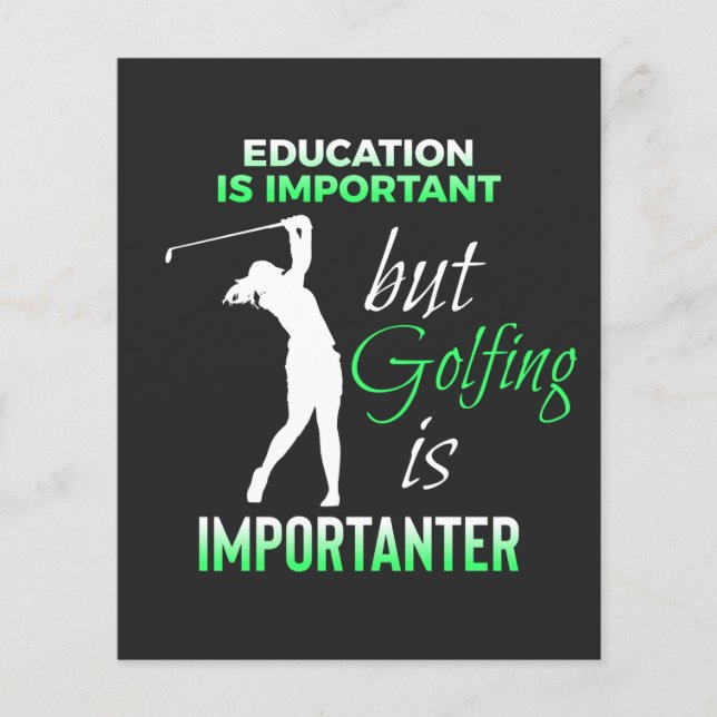 Flyer golfe diz: citação do golfe na educação (Frente)
