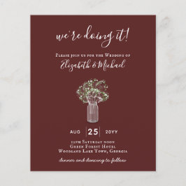 Flyer GPE Gypsophila Mason Jar moderno casamento mínimo