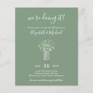 Flyer GPE Gypsophila Mason Jar moderno casamento mínimo