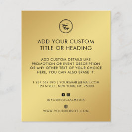 Flyer Gradiente Dourado Logotipo Empresarial Personaliza