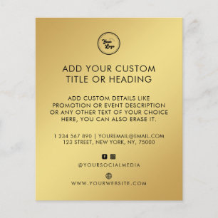Flyer Gradiente Dourado Logotipo Empresarial Personaliza