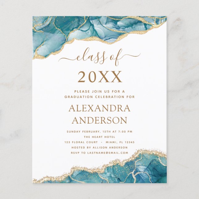 Flyer Graduação da Agate Orçamental 2022 Azul Dourado Te (Frente)