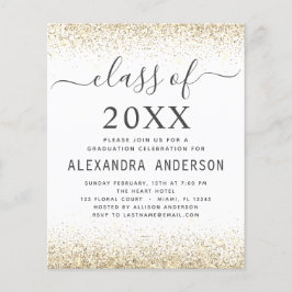 Flyer Graduação de Orçamento Foto Dourada Classe Branca 