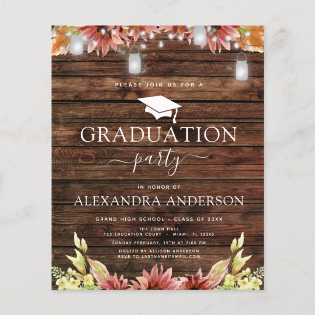 Flyer Graduação Orçamental 2023 Madeira Rústica Girassol (Frente)