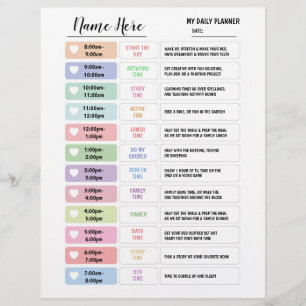 Flyer Gráfico de Planejador Diário Infantil Estrela na P