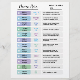 Flyer Gráfico Diário de Planejador Crianças de Programaç