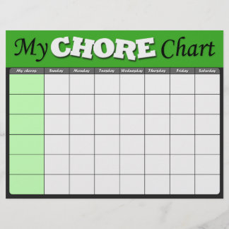 Flyer Gráficos de Chore das Crianças Verdes