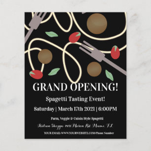 Flyer Grande inauguração italiana do evento de Spagett