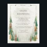 Flyer Grande Reabertura da Montanha de Aquarela<br><div class="desc">Nossa coleção "Rustic Mountain" tem paisagens aquáticas combinadas com peças decorativas de madeira criando um olhar sofisticado inspirado na natureza. O esquema de cores consiste em castanhos e azuis com um toque de verde. Todas as informações estão em uma combinação de um script e uma fonte serif. Verifique em nossa...</div>