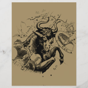 Flyer Gravura 1690 de Hevelius da constelação do Tauru