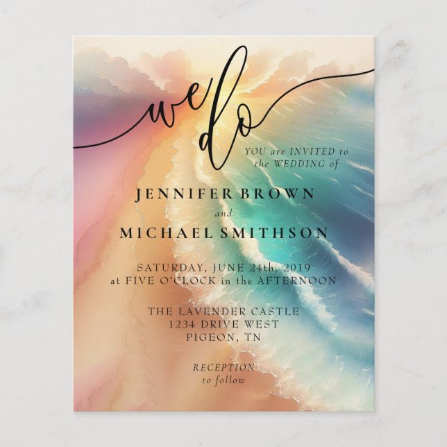 Flyer Green Ocean Beach Watercolor Signature Nós fazemos (Frente)