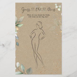 Flyer Greenery Adivinha O Jogo Do Chá de panela De Vesti