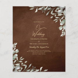 Flyer Greenery Brown Wedding Fall Winter