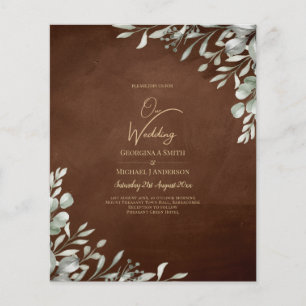 Flyer Greenery Brown Wedding Fall Winter