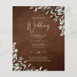 Flyer Greenery Brown Wedding Fall Winter