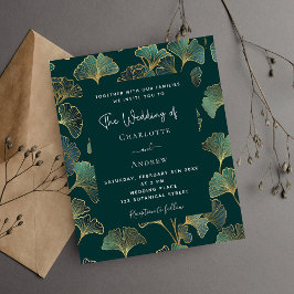 Flyer Greenery Ginkgo deixa convite para casamento de or