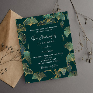 Flyer Greenery Ginkgo deixa convite para casamento de or