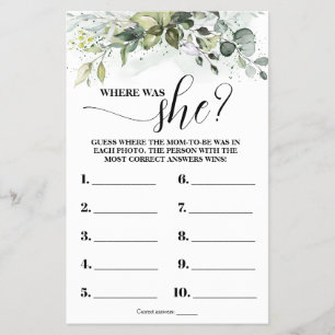 Flyer Greenery onde a mãe estava para ser Chá de fraldas