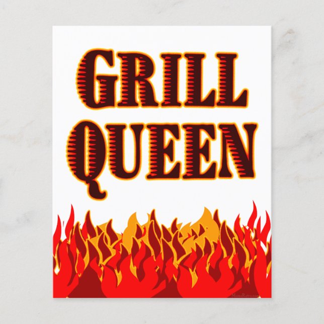 Flyer Grill Queen Red Flames Modelo (Frente)