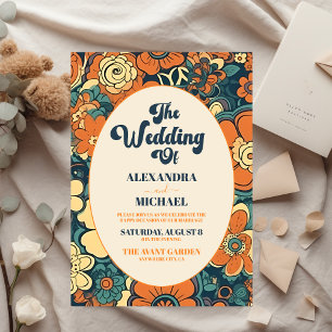 Flyer Groovy Moderno Colorido Orçamento Retro 70s Floral