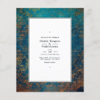 Grunge Copper Patina e Convite de casamento Turque