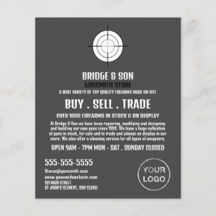 Flyer Gun Target, Gunsmith, Publicidade Gunstore