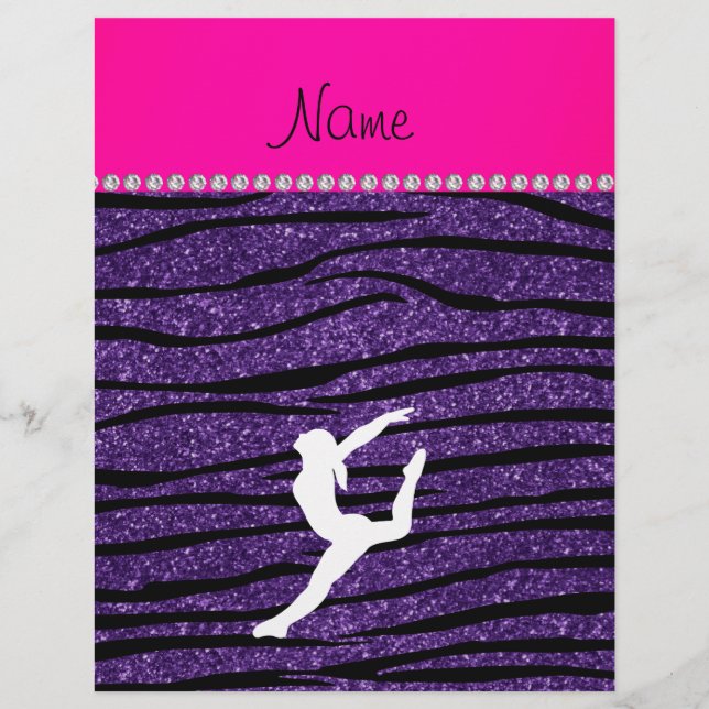 Flyer Gymnast roxo gliter stripes de zebra (Frente)