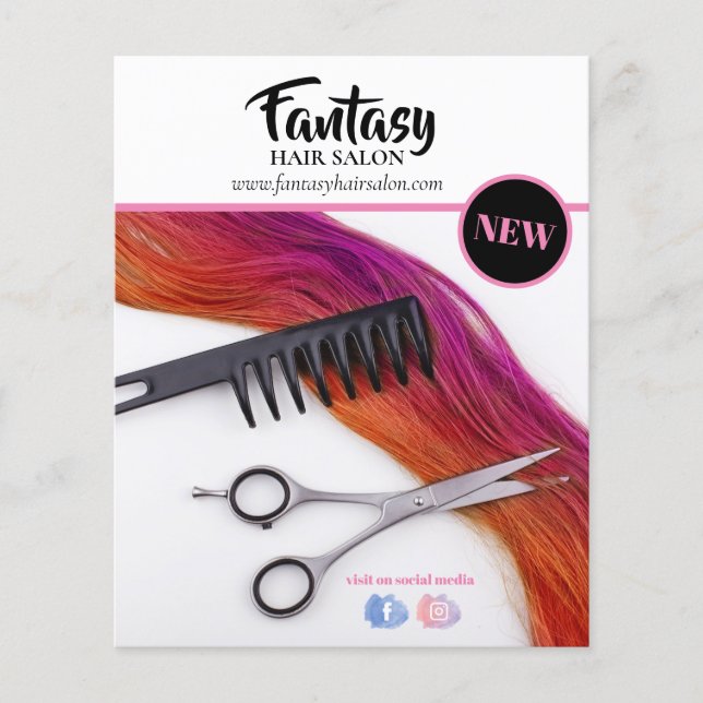 Flyer Hair Salon Design (Frente)