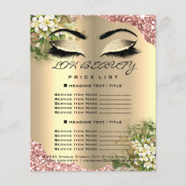 Flyer Hairdresser Eyelashes Makeup Artist Price List