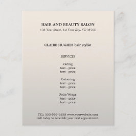 Flyer Hairdresser Silver Faux Simples Elegante 