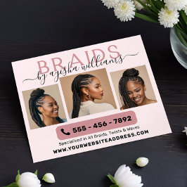 Flyer Hairstylist da Colagem de Fotos Braids