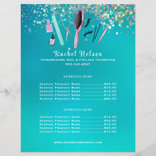 Flyer Hairstylist Nail Salon Service Sparkle Business