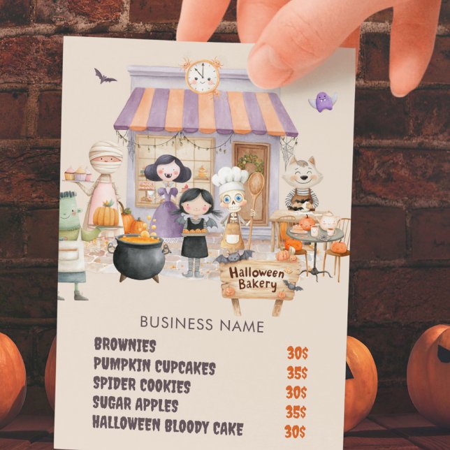 Flyer Halloween Assar vende padaria pastelaria outubro (Criador carregado)