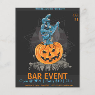 Flyer Halloween Pumpkin with Hand Bar Event Template