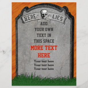 Flyer Halloween Tombstone Grave Skull Crossbones