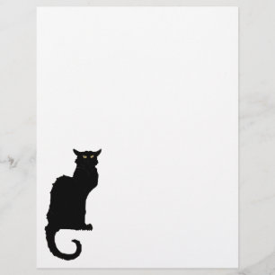 Flyer Halloween Vintage, Gato Preto Art Nouveau Assustad