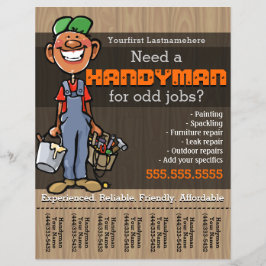 Flyer Handyman.Carpenter.Plumber Painter.Afro Americano