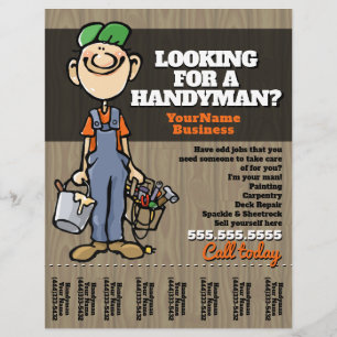 Flyer Handyman Carpenter Pumber Ganhe Dinheiro