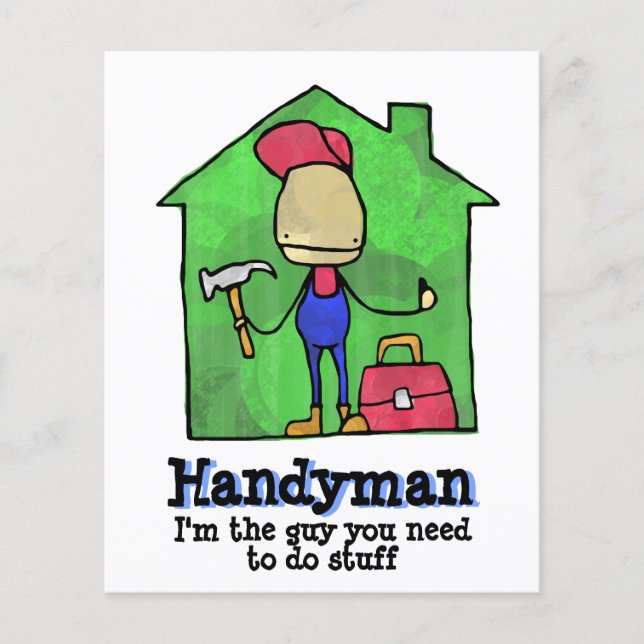 Flyer HandyMan. Construtor. Construção. Contratante. (Frente)
