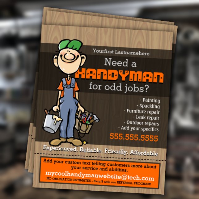 Flyer Handyman Odd trabalha com Pintor de Canalizador de (Criador carregado)