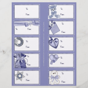 Flyer Hanukkah Design 4 Etiquetas de Presente em uma Pág