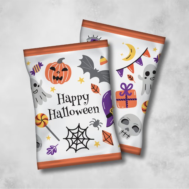 Flyer Happy Halloween Chip Bag Wrapper/Candy Bags (Criador carregado)