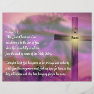 Flyer He Is Risen - Religious Easter Bible Verse
