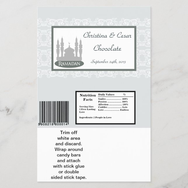 Flyer Hershey's Large Bar Wrapper Soft Blue Rama Islâmic (Frente)