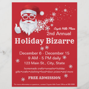 Flyer Hip Papai Noel Papercut on Red Christmas Event