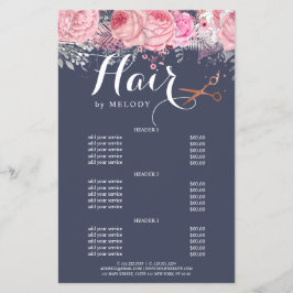 Flyer Hirestilista de tesouras de rosa de cobre elegante