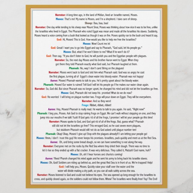 Flyer História De Passagem Divertida Para Crianças (Verso)