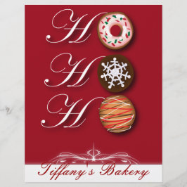 Flyer HOHOHO biscoitos de Natal Donut Doughnut padaria